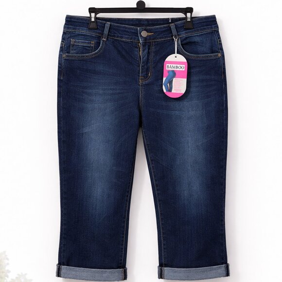 BAMBOO Denim - NWT Bamboo Dark Wash High Waist Capri Jeans – Size 16